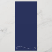 Navy Blue Elegant Wedding Menu Kaart (Achterkant)