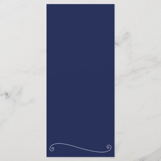 Navy Blue Elegant Wedding Menu Kaart (Achterkant)