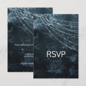 Navy Blue Elegant Wedding response rsvp Kaart (Voorkant / Achterkant)