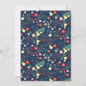 Navy Blue Elegant Wildflower Baby shower Kaart (Achterkant)