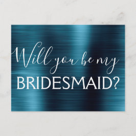 Navy Blue Elegant zal je mijn Bridesmaid zijn Uitnodiging Briefkaart