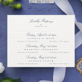 Navy Blue Elegante kalligrafie multi-event RSVP Kaartje