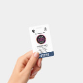 Navy Blue Employee Name Business Logo kotche Badge (Handheld)