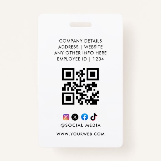 Navy Blue Employee Name Business Logo kotche Badge (Achterkant)