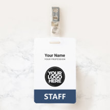 Navy Blue Employee Name Business Logo Personeel La