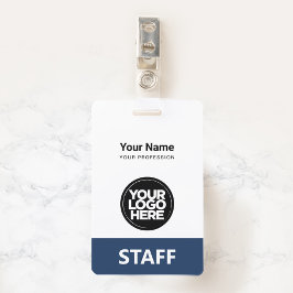 Navy Blue Employee Name Business Logo Personeel La Badge