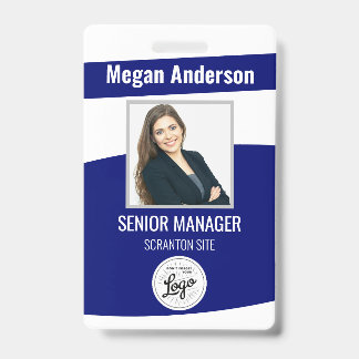 Navy Blue Employee Photo ID Badge