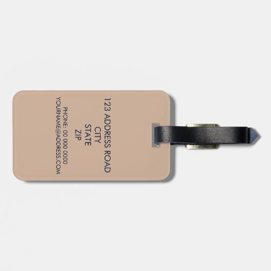 Navy Blue en Ammond Striped Personalized Bagagelabel (Achterkant horizontaal)