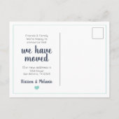 Navy Blue en Aqua Home Sweet Home - Texas Moving Aankondigingskaart (Achterkant)