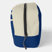 Navy Blue en Beige Dopp Kit Toilettasje (Rechts)