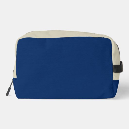 Navy Blue en Beige Dopp Kit Toilettasje (Achterkant)