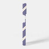 Navy blue en beige vijf strepen patroon iPhone hoesje (Rechterkant)
