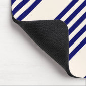 Navy blue en beige vijf strepen patroon muismat (Hoek)