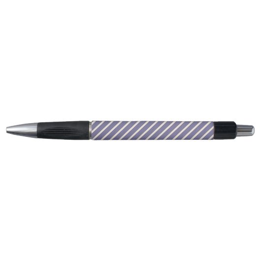 Navy blue en beige vijf strepen patroon pen (Voorkant)