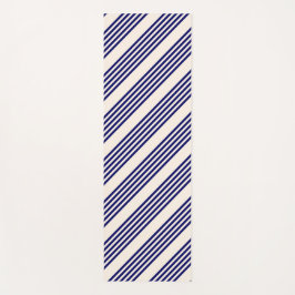 Navy blue en beige vijf strepen patroon yogamat