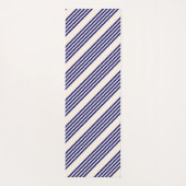 Navy blue en beige vijf strepen patroon yogamat (Achterkant)