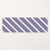 Navy blue en beige vijf strepen patroon yogamat (Voorkant (horizontaal))