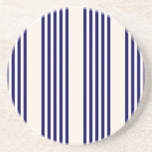 Navy blue en beige vijf strepen patroon zandsteen onderzetter