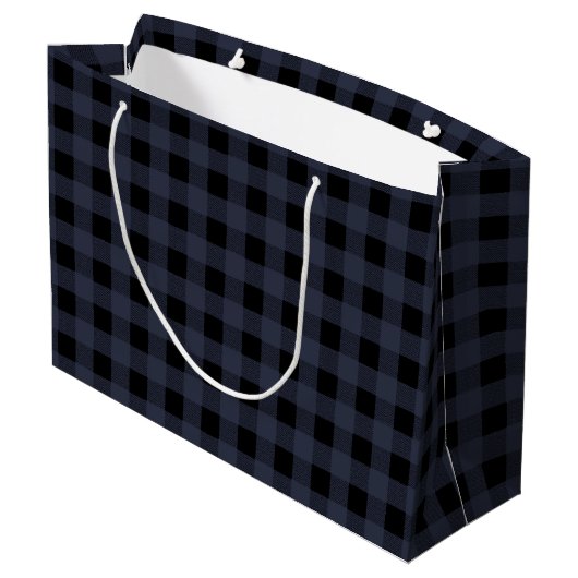 Navy Blue en Black Lumberjack Pset Large Bag Groot Cadeauzakje (Achterkant Gekanteld)