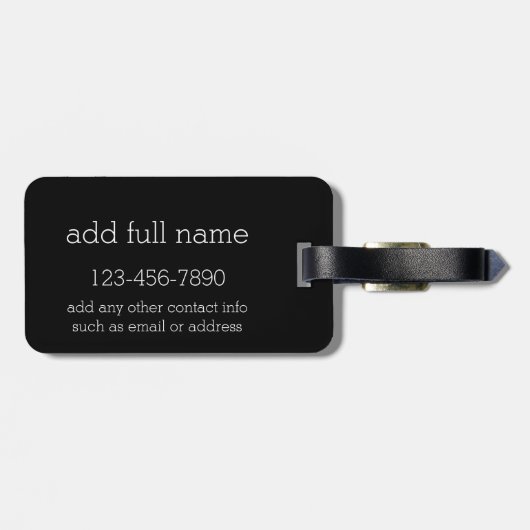 Navy Blue en Black Rugby Stripes met aangepaste na Bagagelabel (Achterkant horizontaal)