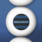 Navy Blue en Black Rugby Stripes met aangepaste na Pingpongbal
