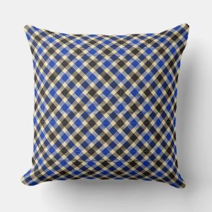 Navy Blue en Black Tartan Pset 2 Square Pillow Kussen