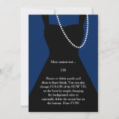 Navy Blue en Black Tux Invitation, Modern Kaart (Achterkant)
