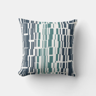 Navy Blue en Blauwgroen Groen Uniek Patroon Kussen