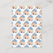 Navy Blue en Blush Bloemenpompoenen Baby shower Informatiekaartje (Achterkant)