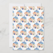 Navy Blue en Blush Bloemenpompoenen Verjaardag Kaart (Achterkant)