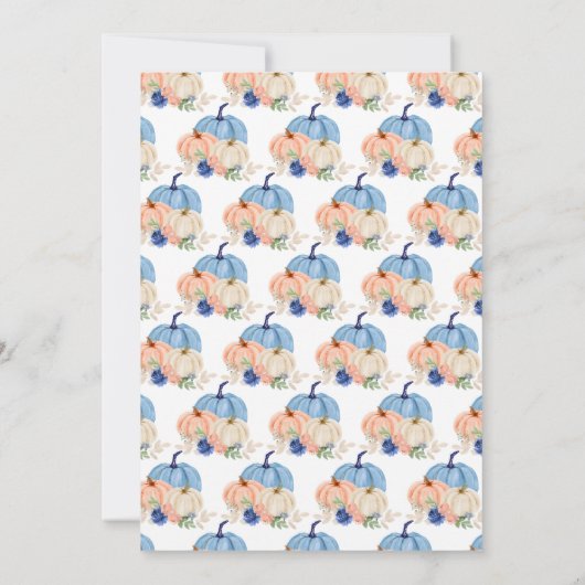 Navy Blue en Blush Bloemenpompoenen Verjaardag Kaart (Achterkant)