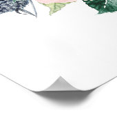 Navy Blue en Blush Floral Baby shower Welkom Poster (Hoek)