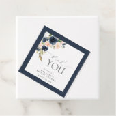 Navy Blue en Blush Floral Waterverf Vrijgezellenfe Bedankjes Labels (In situ)