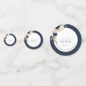 Navy Blue en Blush Floral Waterverf Vrijgezellenfe Confetti (Voorkanten)