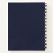 Navy Blue en Blush Notes Personalized Notitieboek (Achterkant)