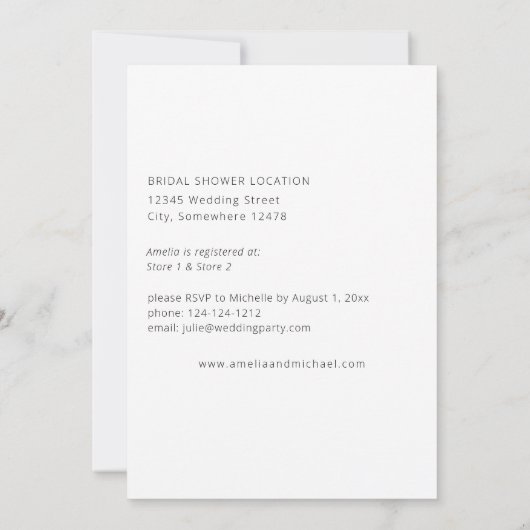 Navy Blue en Blush Pink Floral Vrijgezellenfeest Kaart (Achterkant)