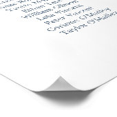 Navy Blue en Blush Pink floral Wedding Poster (Hoek)