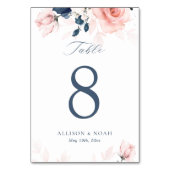 Navy Blue en Blush roze roze zettafelkaart Kaart (Voorkant)