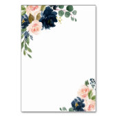 Navy Blue en Blush Roze Trouwbehuizing Kaarten (Achterkant)