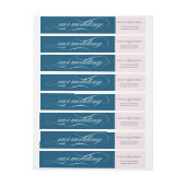 Navy Blue en Blush Script Calligraphy Wedding (Vel)