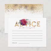 Navy Blue en Bourgondië Baby shower Advies Kaarten (Voorkant / Achterkant)