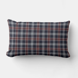 Navy Blue en Bourgondië Plaid Vierkant Kussen