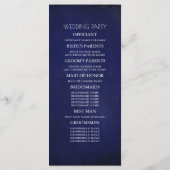 Navy Blue en Bourgondische rode bloemen bruiloft p Programmakaart (Achterkant)