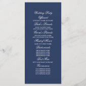 Navy Blue en Bourgondische rode bloemen bruiloft p Programmakaart (Achterkant)