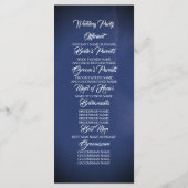Navy Blue en Bourgondische rode bloemen bruiloft p Programmakaart (Achterkant)