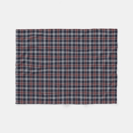 Navy Blue en Burgundy Pset Fleece Deken (Voorkant (Horizontaal))