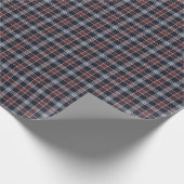 Navy Blue en Burgundy Pset Pattern Cadeaupapier (Hoek)