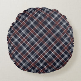 Navy Blue en Burgundy Pset Round Pillow Rond Kussen