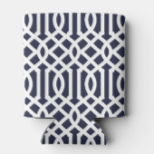 Navy Blue en Coral Trellis Monogram Blikjeskoeler (Achterkant)