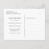 Navy Blue en Coral Wedding Save the Date Aankondigingskaart (Achterkant)